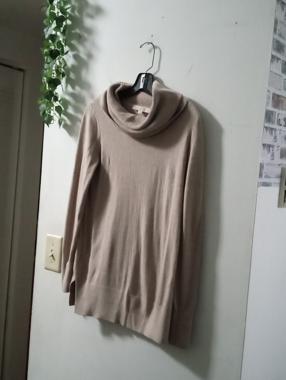 LOFT Beige Cowl Neck Sweater Tunic